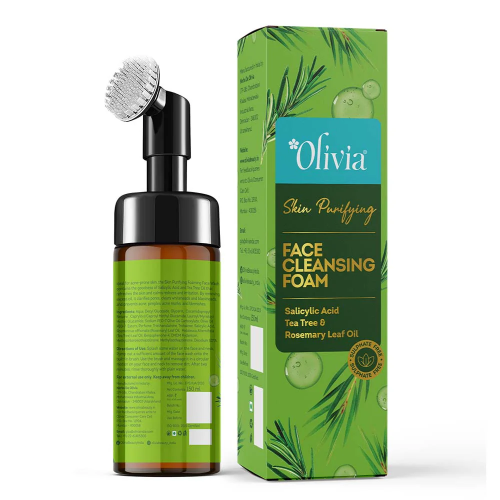 Olivia Skin Purifying Face Cleansing Foam with Salisylic Acid, Tea Tree, & Rosemarry Leaf Oil