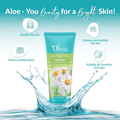 Olivia Skin Purifying Face Wash with Chamomile Aloe Vera and Green Tea Extracts