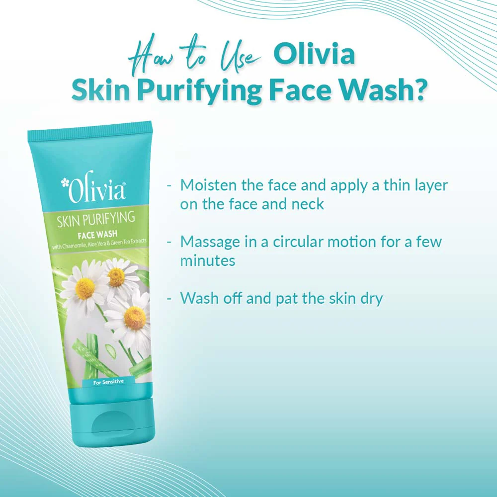 Olivia Skin Purifying Face Wash with Chamomile Aloe Vera and Green Tea Extracts