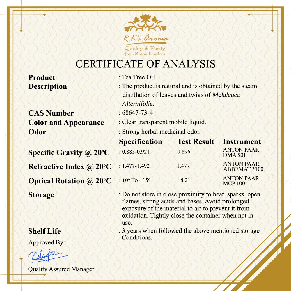 Tea Tree Essential Oil (Melaleuca alternifolia) 10ml