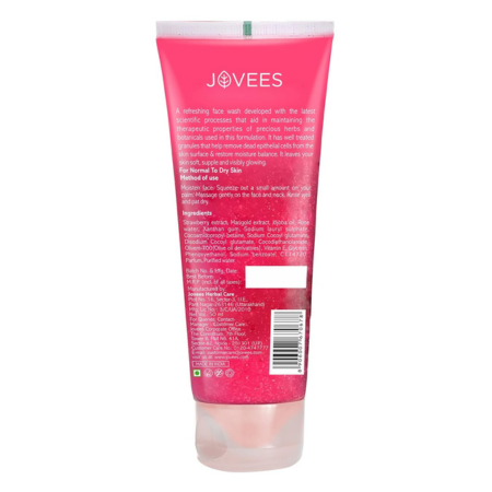 Jovees Herbal Strawberry Face Wash | Hydrating & Glowing Skin | 120 ml