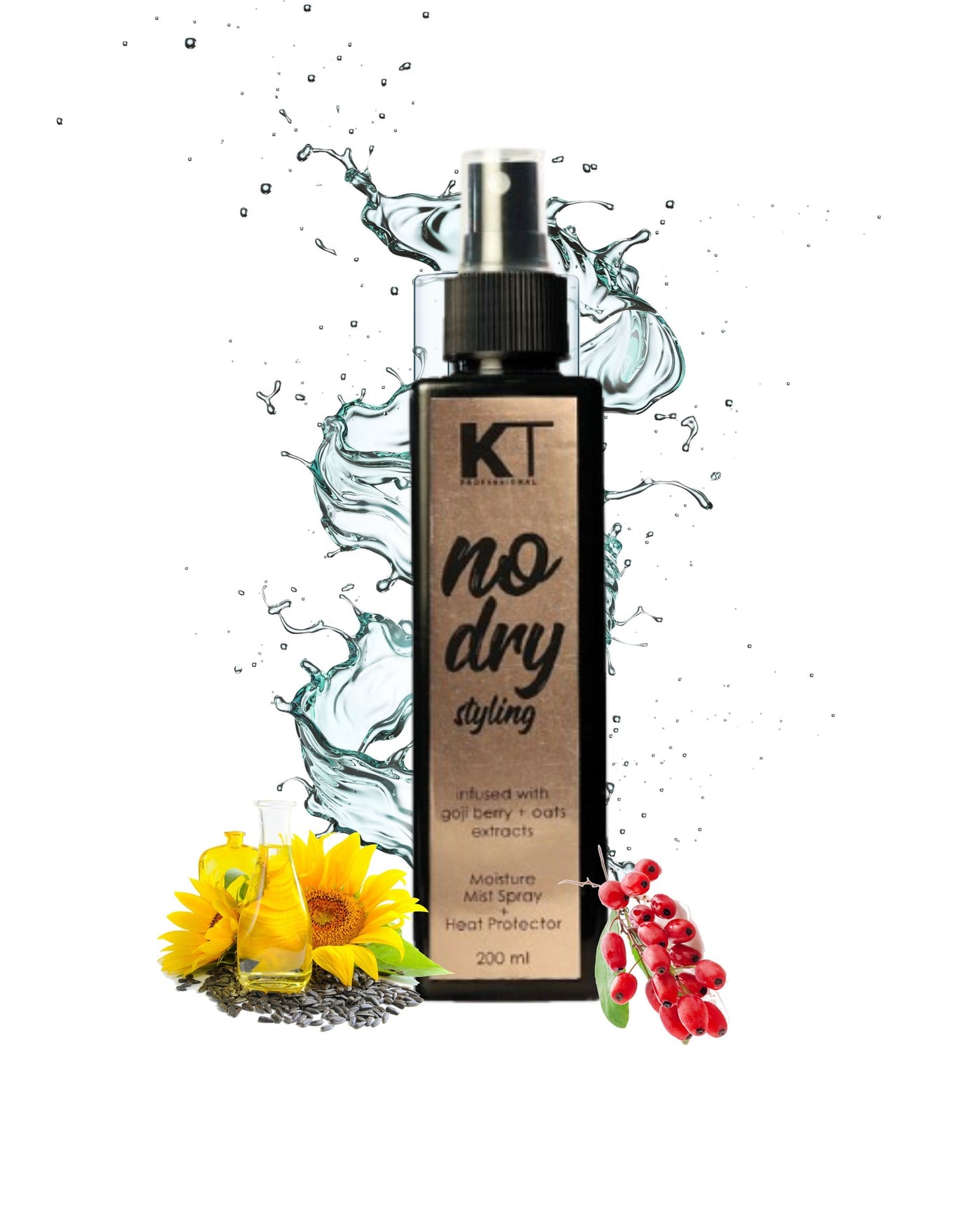 KT Professional No More Dry Styling Moisture Mist Hair Spray For Men & Women - 200ml | Hydrating & Frizz Control