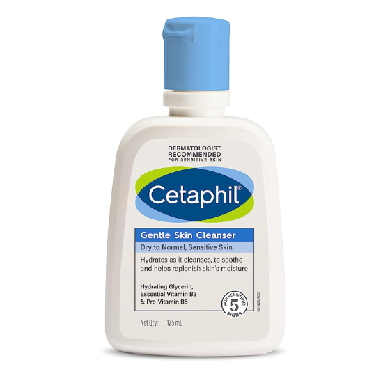 Cetaphil Face Wash Gentle Skin Cleanser for Dry to Normal, Sensitive Skin, 125 ml Hydrating Face Wash with Niacinamide, Vitamin B5