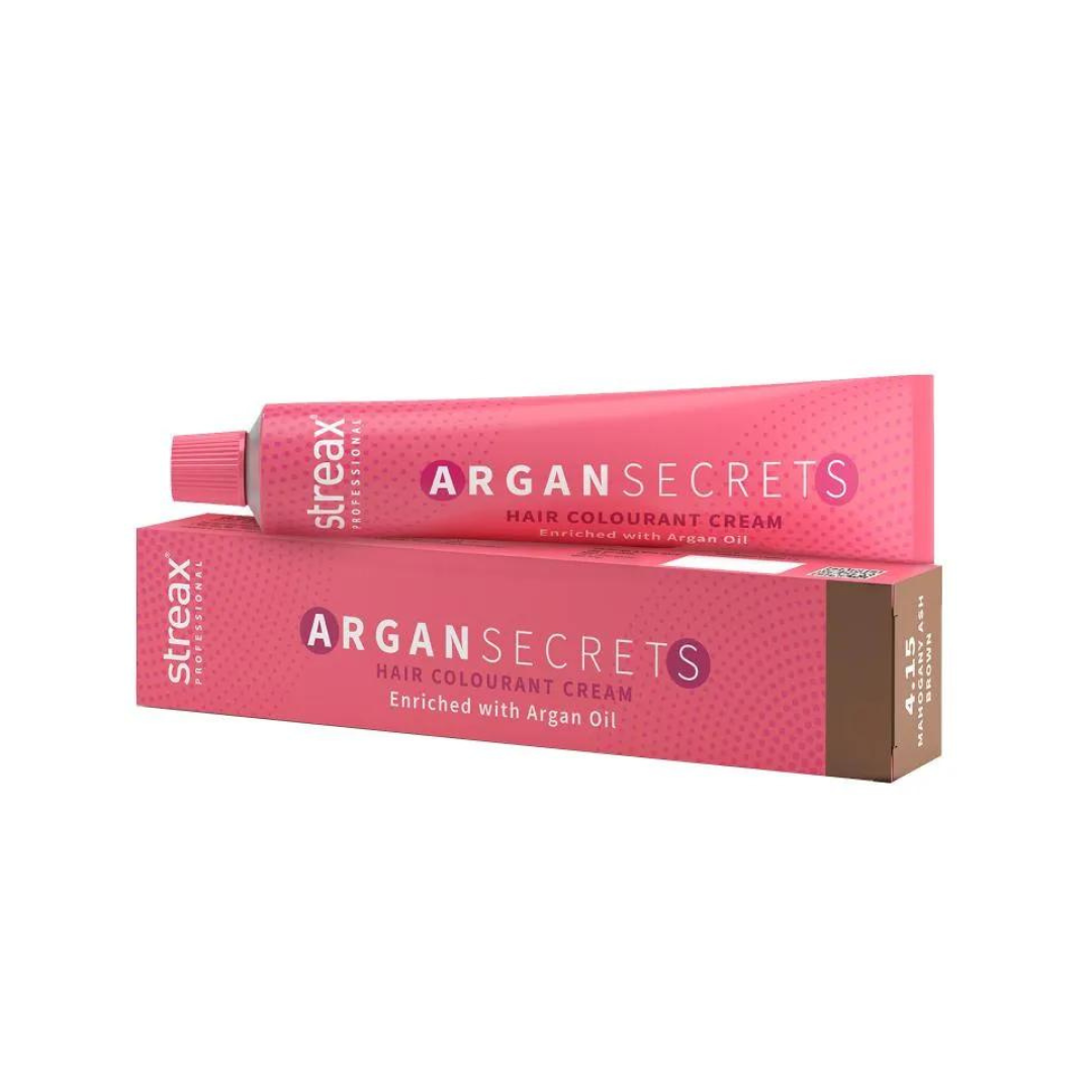 Streax Professional Argan Secrets Hair Colourant Cream - Mahogany Ash Brown 4.15 (60gm)