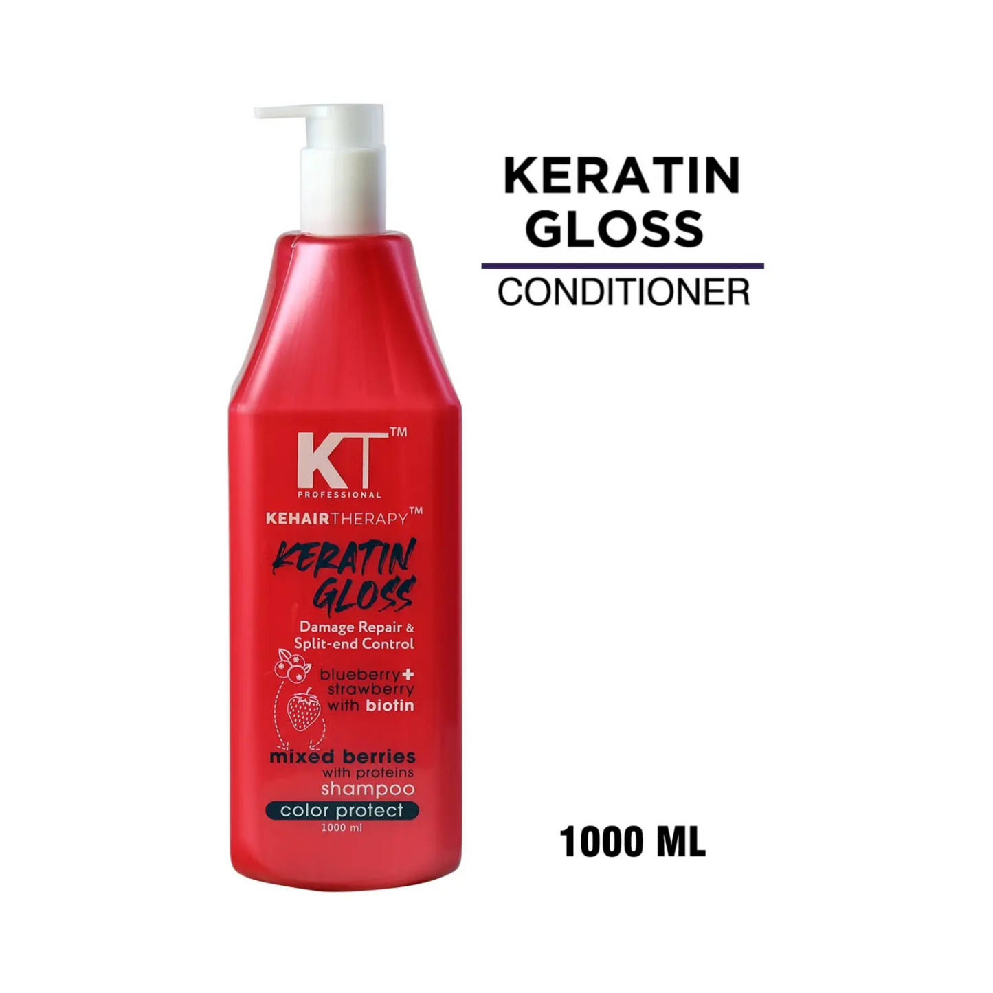 KT Professional Keratin Gloss Damage Repair & Split End Control Conditioner 1000ml