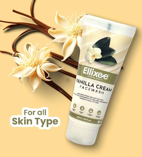 Ellixee Vanilla Cream - Prevents Fine Lines + Wrinkles Face Wash