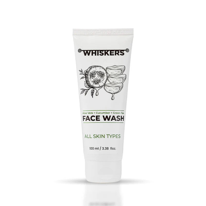 Whiskers Aloevera & Vitamin C Facewash Niacinamide Green Tea Cucumber