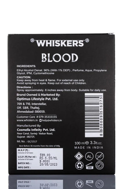 Whiskers Blood Perfume Eau De Parfum 100ml