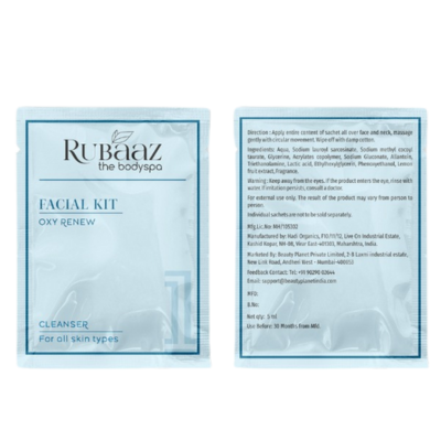 Rubaaz Facial Kit (Oxy Renew) – Monodose