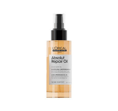 L'OREAL PROFESSIONNEL PARIS Absolut Repair Hair Oil For Dry & Damaged Hair, 90ml 10-In-1 Multi-Benefit Leave-In Hair Oil With Wheat Germ Oil