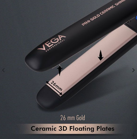 Vega Professional Pro Gold Ceramic Shine Hair Straightener VPMHS-08