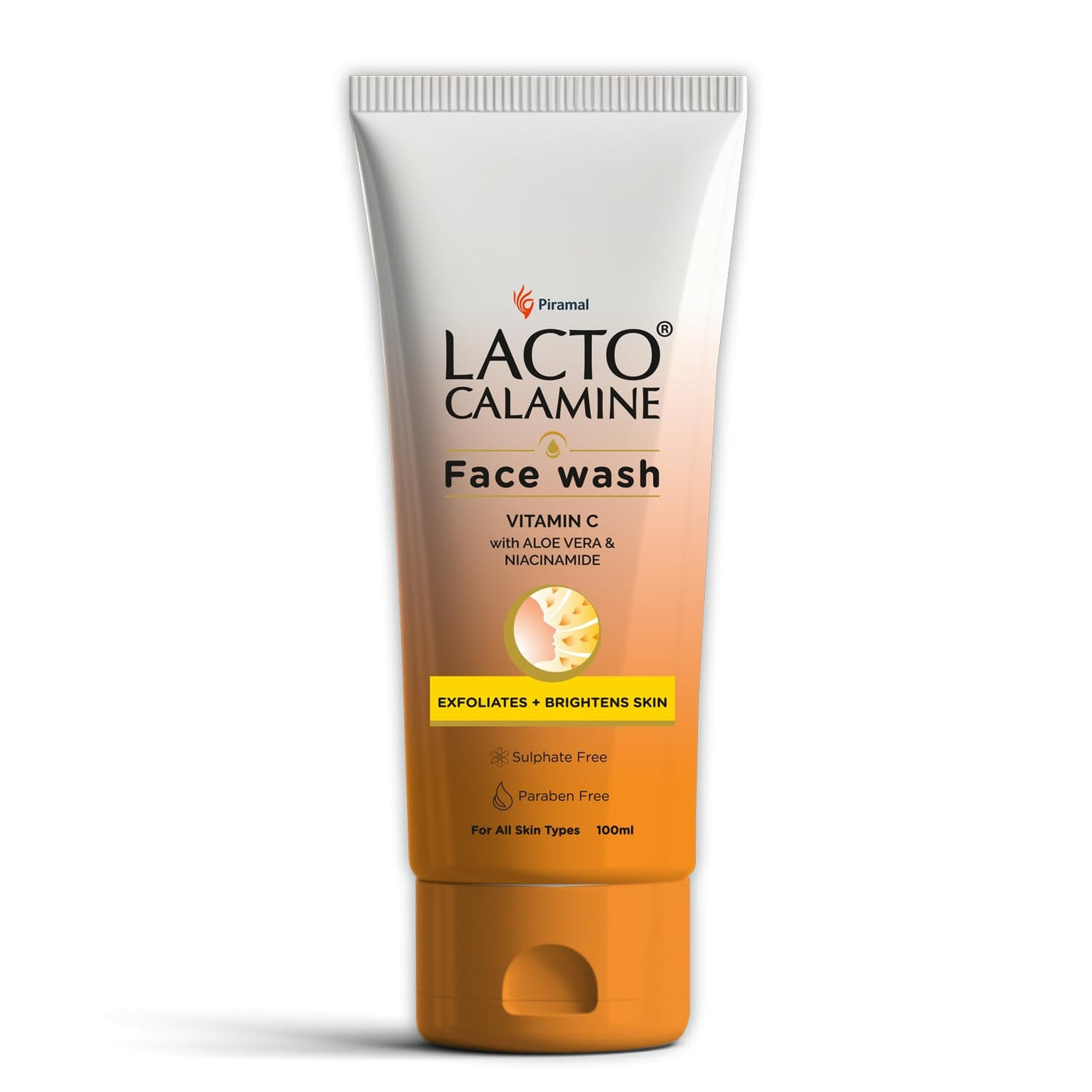 Lacto Calamine Vitamin C Face Wash - 100ml | Aloe Vera & Niacinamide for Glowing Skin