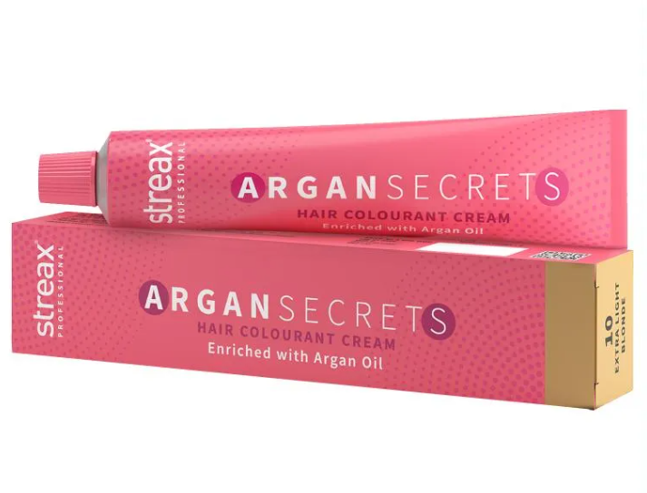 Streax Professional Argan Secret Hair Colourant Cream - Extra Light Blonde 10 - 60 gms