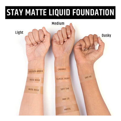 Insight Stay Matte Liquid Foundation (Golden Amber, Rose Beige, Caramel, Nude Beige, Classic Ivory, Soft Tan)