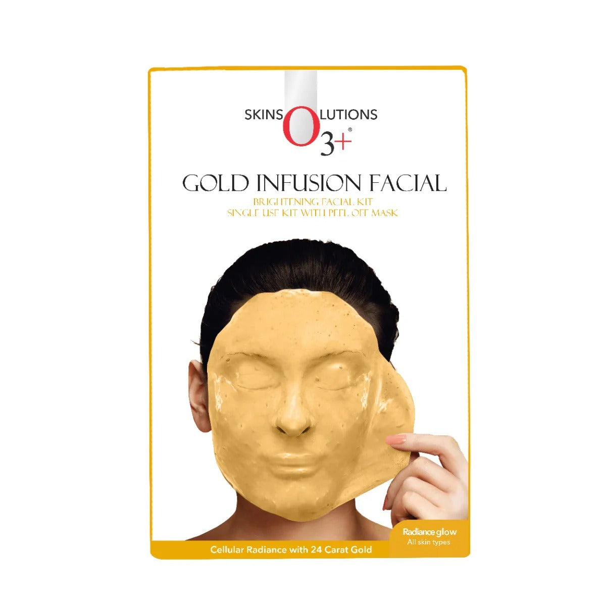 O3+ Plus Gold Infusion Facial Kit - Single Use Kit with Peel Off Mask (45gm+5ml)