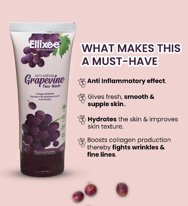 Ellixee Fights Wrinkles + Reduces Fine Lines Grapevine Face Wash