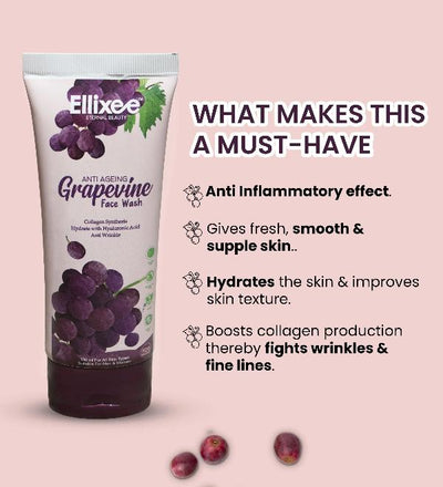 Ellixee Fights Wrinkles + Reduces Fine Lines Grapevine Face Wash