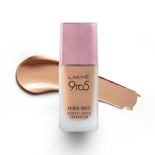Lakme 9 to 5 Primer + Matte Perfect Cover Liquid Foundation, N200 Neutral Nude 15ml