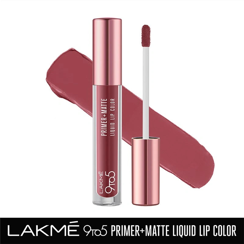 Lakme 9to5 Primer + Matte Liquid Lip Color - MB1 Hustling Nude