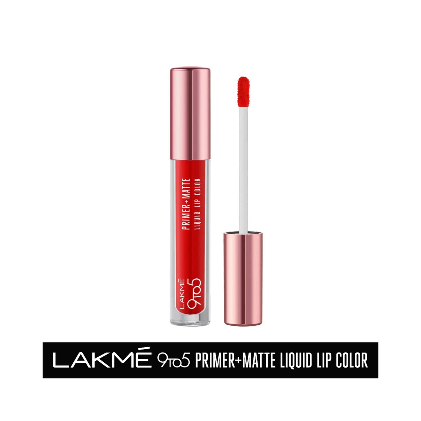 Lakme 9to5 Primer + Matte Liquid Lip Color - MR1 Fiery Scarlet (4.2ml)