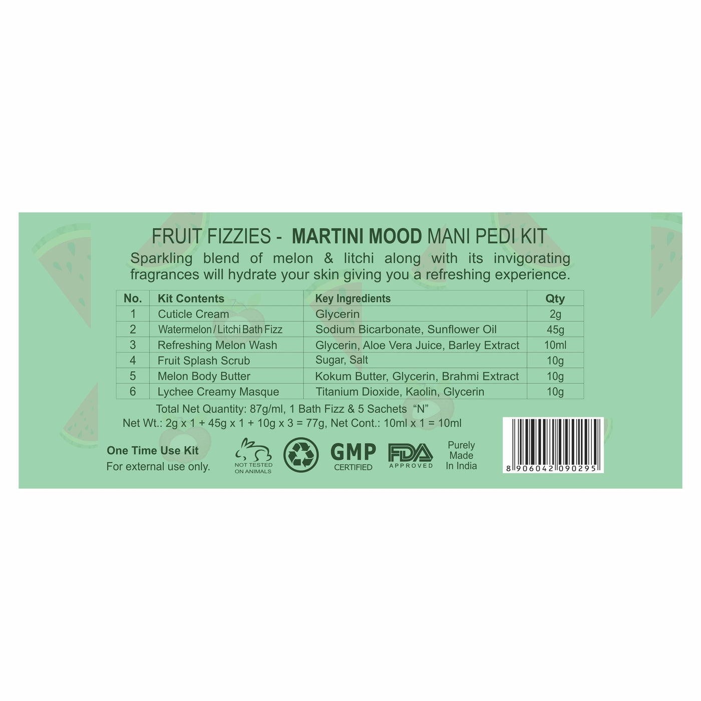 Aroma Treasures Fruit Fizzies - Martini Mood Mani Pedi Kit (87g/ml)