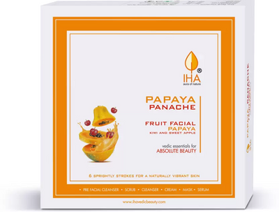 IHA Papaya Panache Mini Facial Kit - Herbal Fruit Facial Kit with Papaya, Kiwi and Sweet Apple 97.5 g