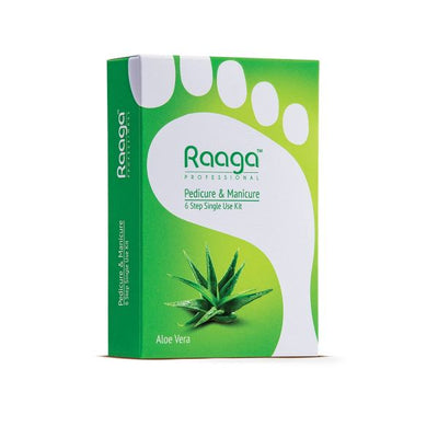 Raaga Professional Aloe Vera Pedicure and Manicure 6 Step Single Use Kit (63gm)