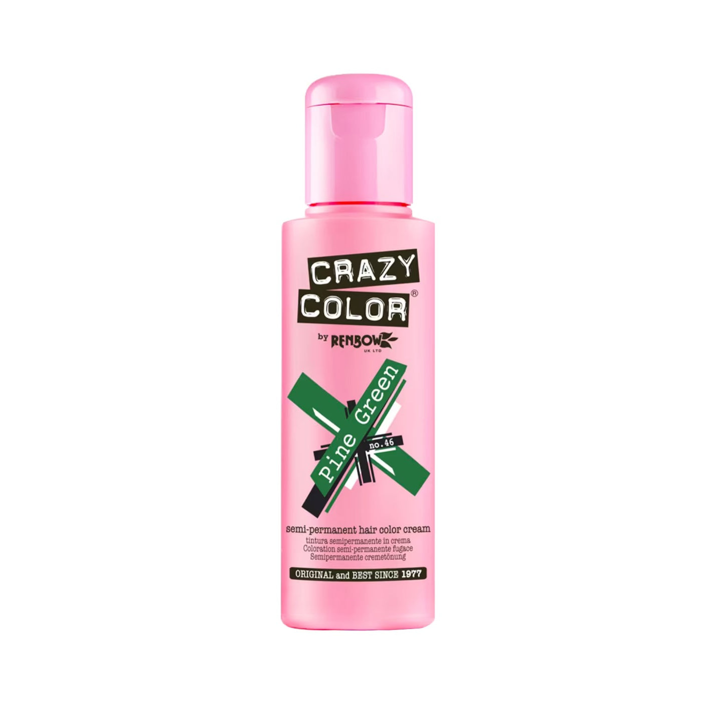 Crazy Color Semi Permanent Hair Color (46 Pine Green) 100ml